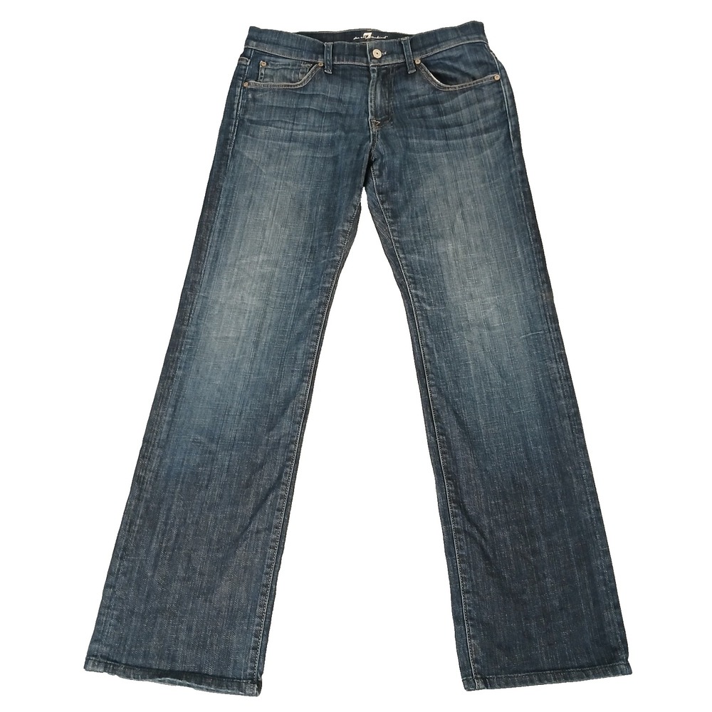 7 For All Mankind Austyn Jeans Mens 31 Blue Straight Stretch Denim Pants